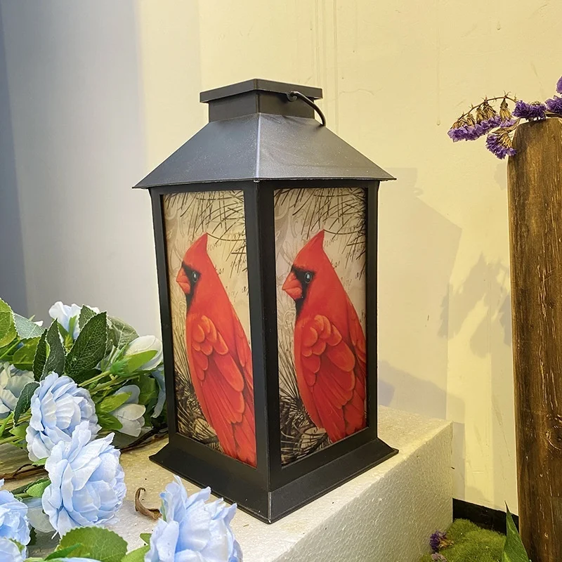SM24007 Plastic PP Hanging Solar Lantern Light with Butterfly, Flower, and Rose Design_3