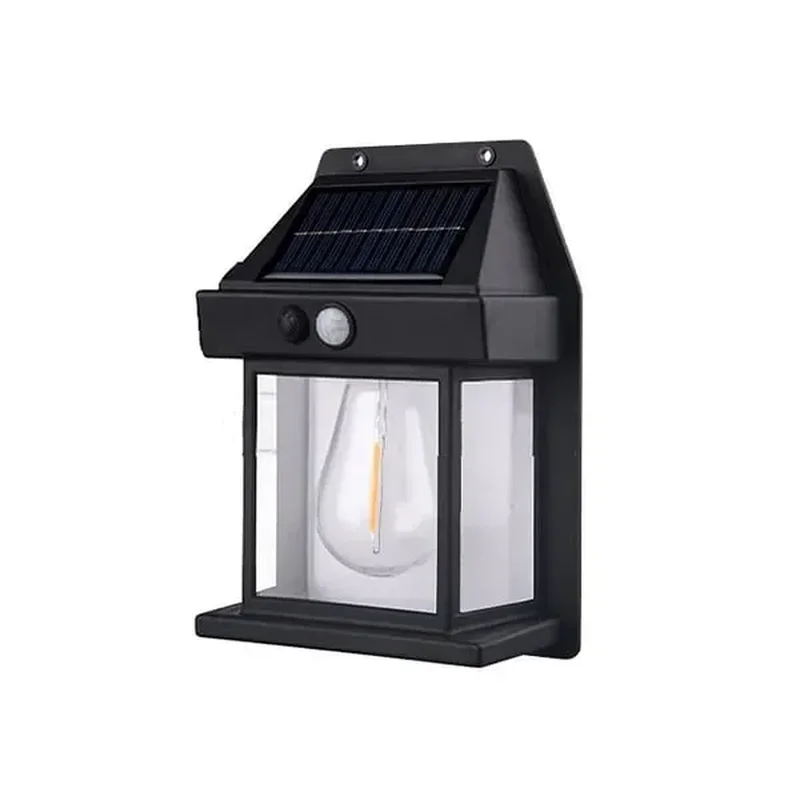 SM24009 ABS Plastic Solar Sensor Tungsten Wall Lantern Globe Jar Bulb Light_2