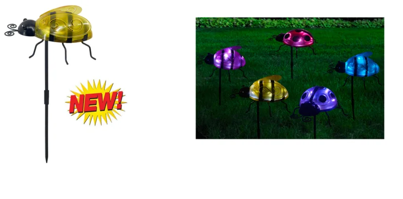 SM24011 Colorful Decorative Plastic PP Solar Bee Stake Light for Garden