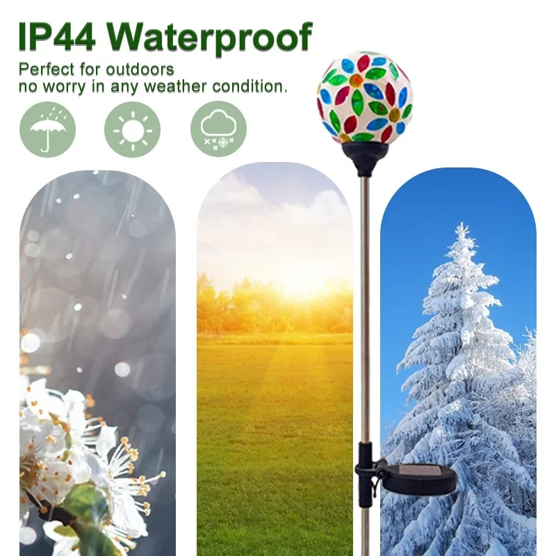 SM24013 Plastic PP Solar Stake Light with Mosaic Flower Design_6