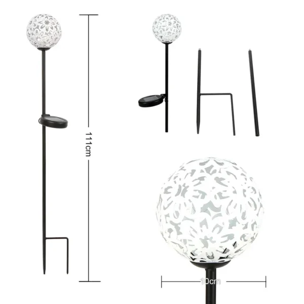 SM24015 PP Plastic Hollow Globe Solar Stake Light Shade_4