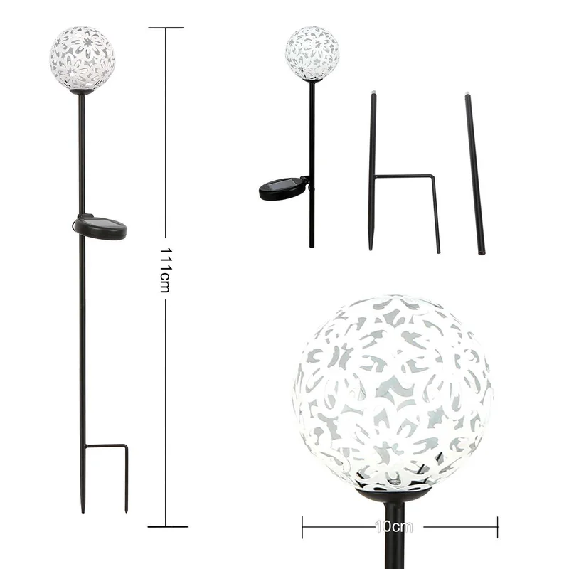 SM24015 PP Plastic Hollow Globe Solar Stake Light Shade_4