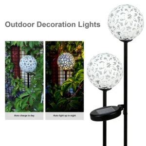 SM24015 PP Plastic Hollow Globe Solar Stake Light Shade_5