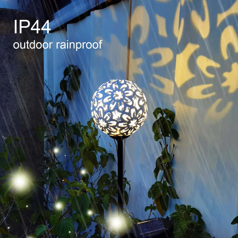 SM24015 PP Plastic Hollow Globe Solar Stake Light Shade_8