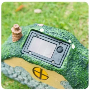 SM24018 Solar Resin Fairy House Freestanding Light Statue_2