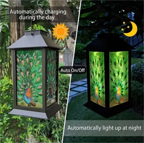 SM24019 Plastic PP Peacock Hanging Solar Animal Bird Light