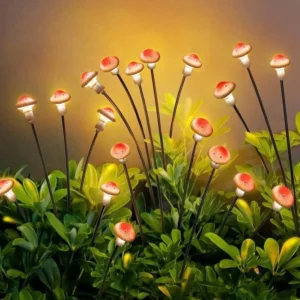 SM24048 PP Plastic 8 LED Mushroom Shape Solar Stake Light