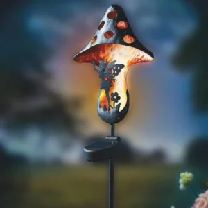 SM24062 Plastic PP Mushroom Fairy Solar Stake Light