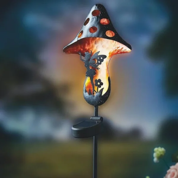 SM24062 Plastic PP Mushroom Fairy Solar Stake Light