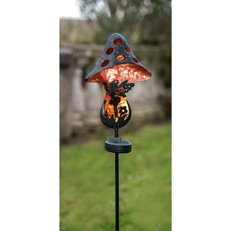 SM24062 Plastic PP Mushroom Fairy Solar Stake Light_3