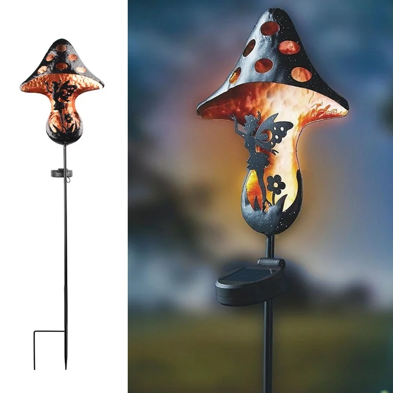 SM24062 Plastic PP Mushroom Fairy Solar Stake Light_4