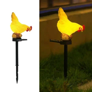 SM24064 Chicken Resin Statue Solar Stake Light