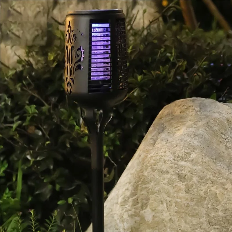 SM241028 ABS Plastic Flame Solar Mosquito Killer Tabletop Lamp