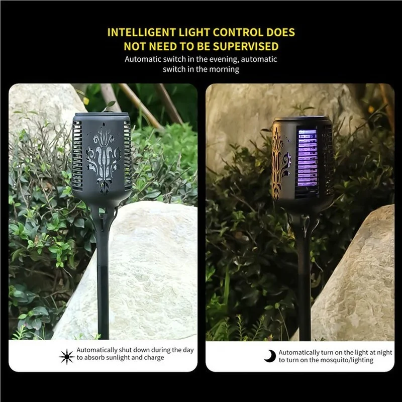 SM241028 ABS Plastic Flame Solar Mosquito Killer Tabletop Lamp_2