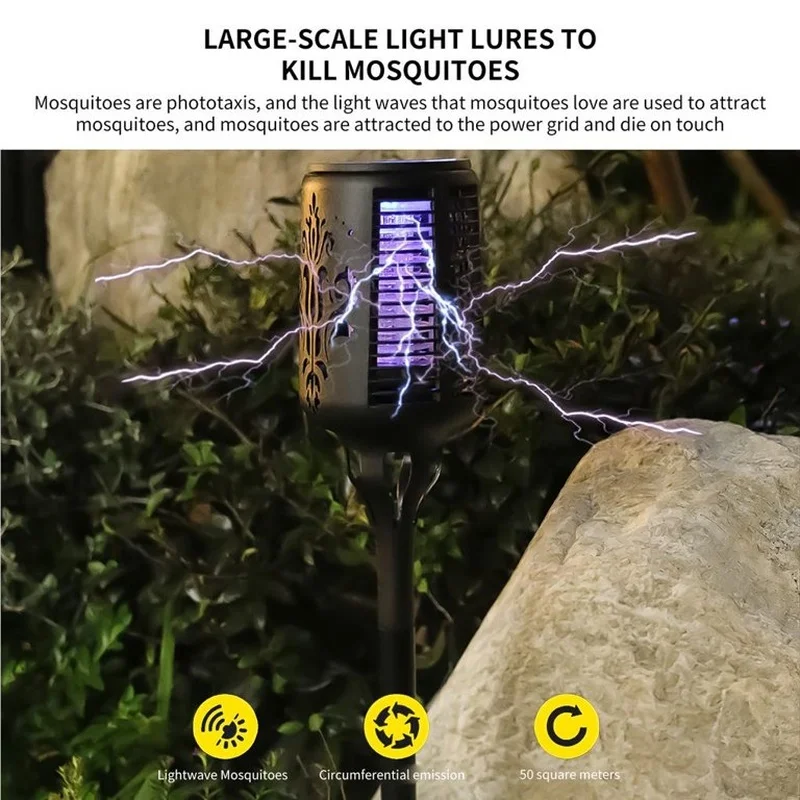 SM241028 ABS Plastic Flame Solar Mosquito Killer Tabletop Lamp_4