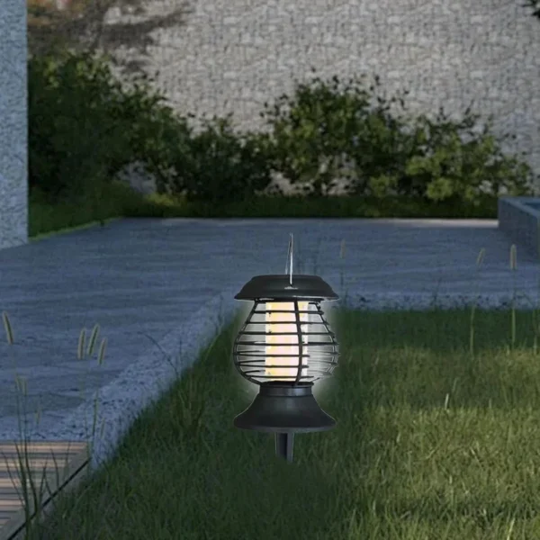 SM241029 Stainless Steel ABS Plastic Solar Mosquito Killer Stake Light with Silver Spray Paint