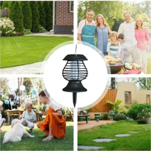 SM241029 Stainless Steel ABS Plastic Solar Mosquito Killer Stake Light with Silver Spray Paint_3