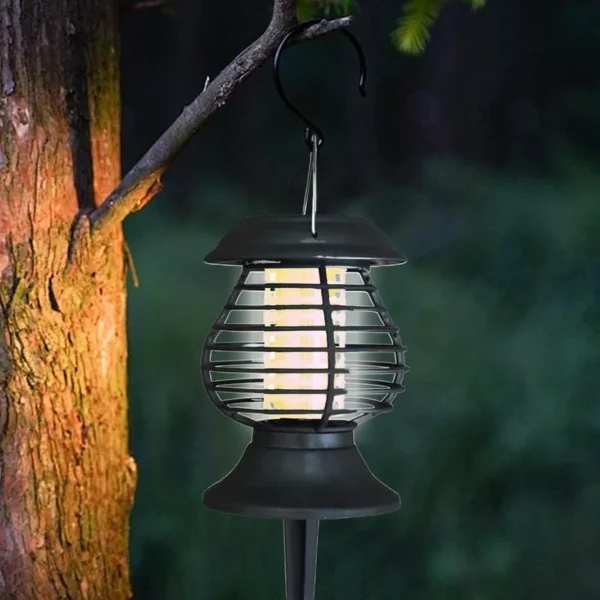 SM241029 Stainless Steel ABS Plastic Solar Mosquito Killer Stake Light with Silver Spray Paint_4
