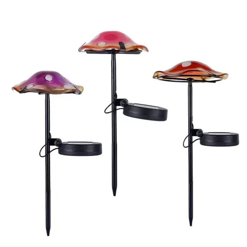 SM241058 PP Plastic Mushroom Shape Solar Stake Light_2