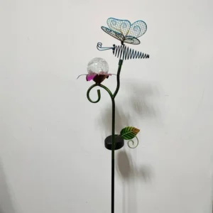 SM241061 Solar Butterfly Flower Stake Light - Metal Iron + ABS Plastic Animal Design
