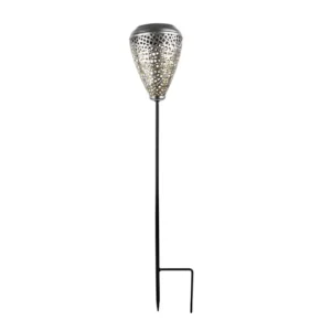 SM241067 Small Decorative Gold Plastic PP Hollow-out Solar Stake Lantern Light_3