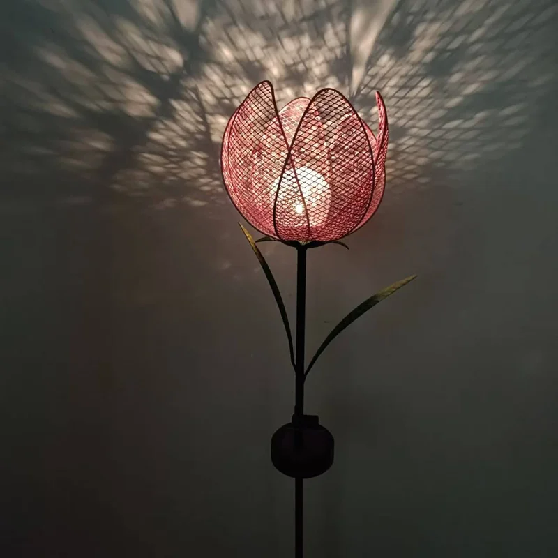 SM241068 Solar Powered Tulip Flower Stake Light - Metal Iron & ABS Plastic