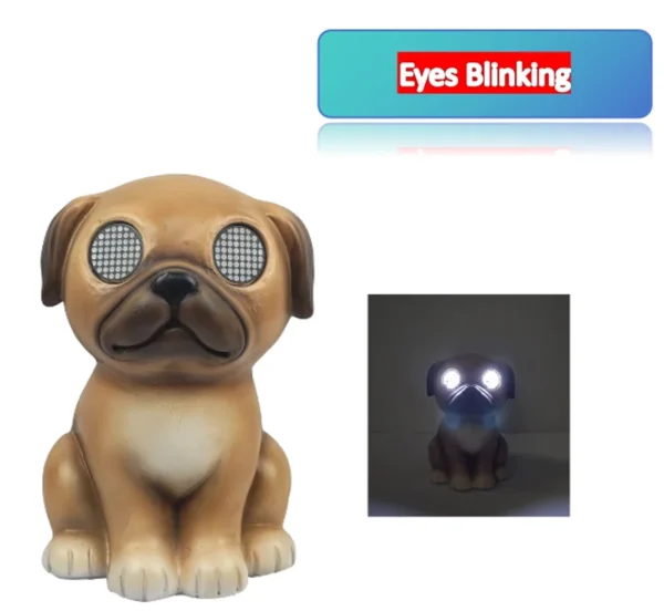 SM241099 Solar Polyresin Dog Resin Statue with Blinking Eyes, Freestanding Light-Up Animal_2
