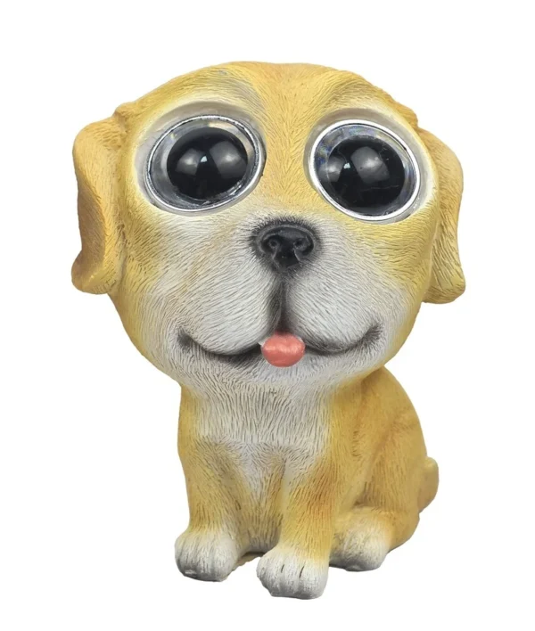 SM241121 Cute Dog Solar Polyresin Resin Statue Freestanding Light Animal