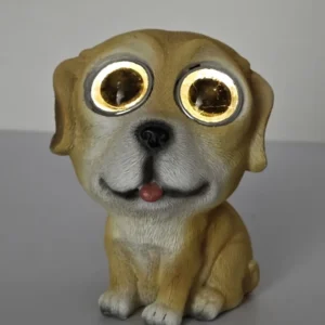 SM241121 Cute Dog Solar Polyresin Resin Statue Freestanding Light Animal_2