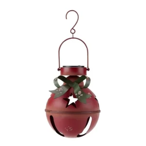 SM241130 Solar Powered Soft Glowing Metal Iron Holiday Bell Tabletop Lamp