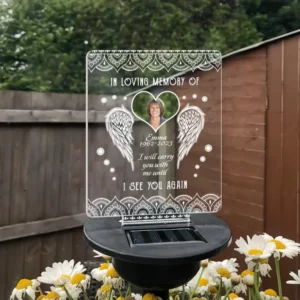 SM24123 Acrylic Plastic PP Memorial Solar Stake Light - Heart, Angel, Flower, Daisy_2