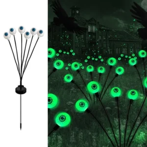 SM24137 Plastic ABS Halloween Solar Stake Light with Moon Design, 6 LED, Pack of 2