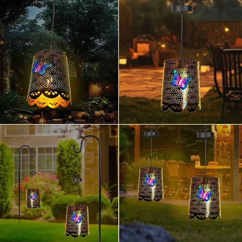 SM24178 Plastic PP Solar Hanging Lantern with Butterfly and Animal Decorations_8