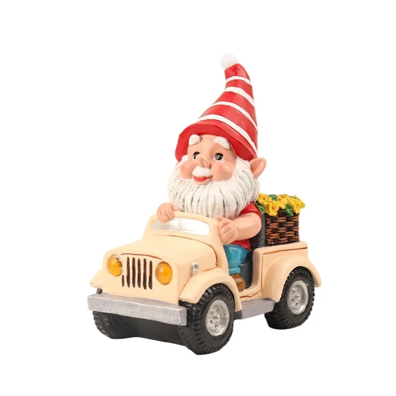 SM24179 Solar Resin Statue – Gnome Riding Motorcycle with Freestanding Light_1_20251010_142404