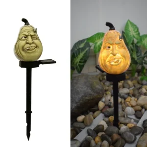 SM24201 Halloween Pumpkin Gnome Resin Statue Solar Stake Light