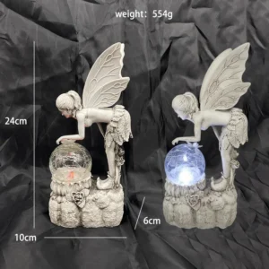 SM24251 Solar Garden Fairy Resin Statue with Freestanding Light