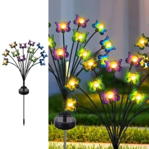 SM24252 ABS Plastic 12 LED Butterfly Shape Animal Solar Stake Light_2