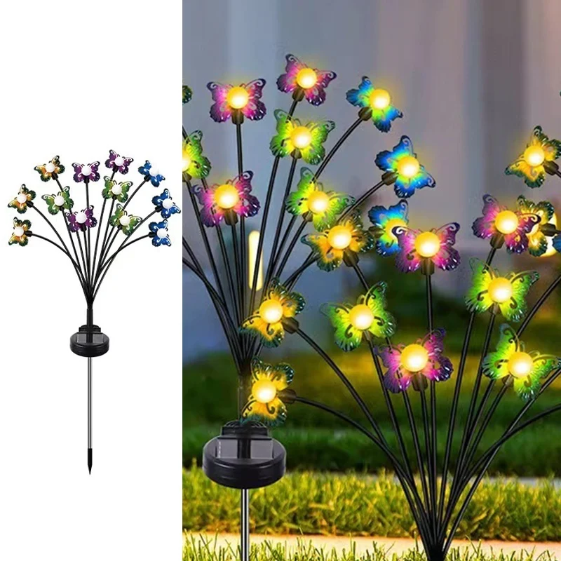 SM24252 ABS Plastic 12 LED Butterfly Shape Animal Solar Stake Light_2