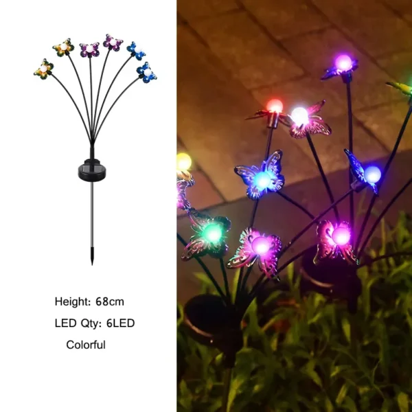 SM24285 ABS Plastic Butterfly Solar Stake Light with 6 LEDs_2