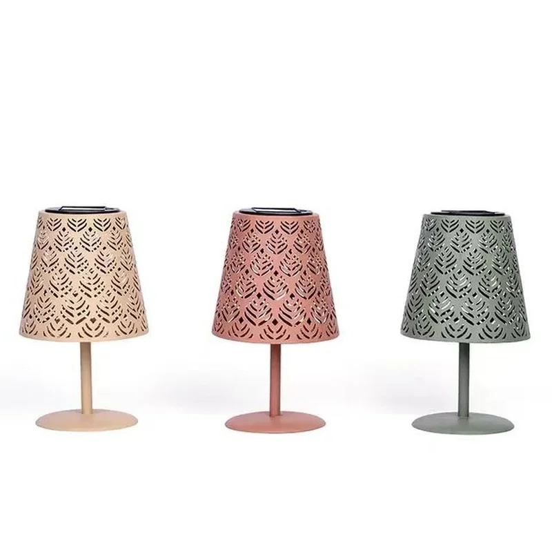SM24349 Solar Table Lamp with Plastic PP Shade and Punched Metal Iron Base_2