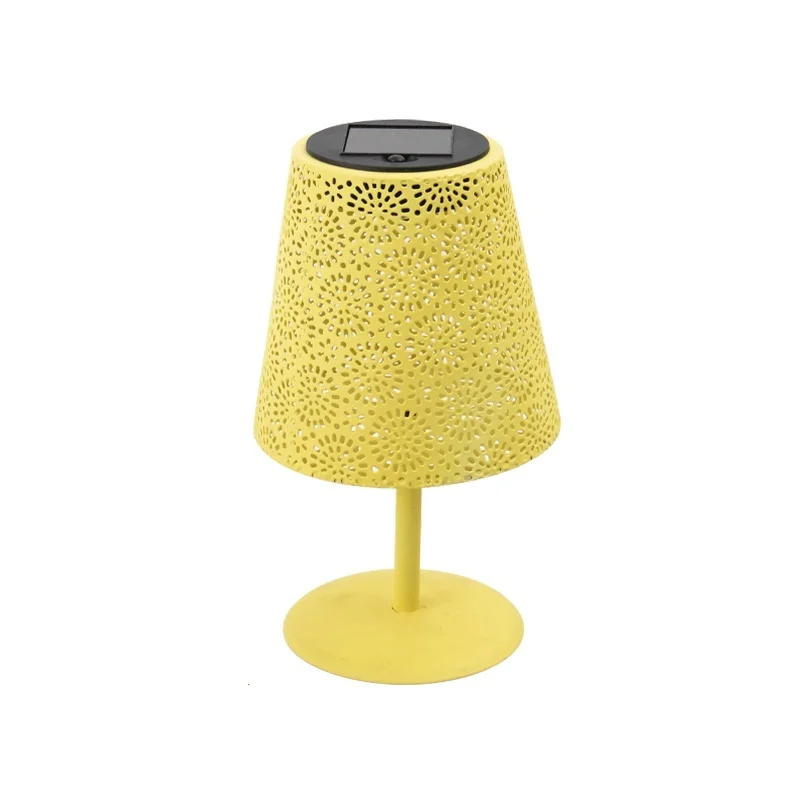 SM24349 Solar Table Lamp with Plastic PP Shade and Punched Metal Iron Base_3