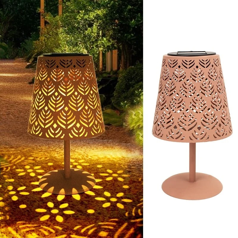 SM24349 Solar Table Lamp with Plastic PP Shade and Punched Metal Iron Base_4
