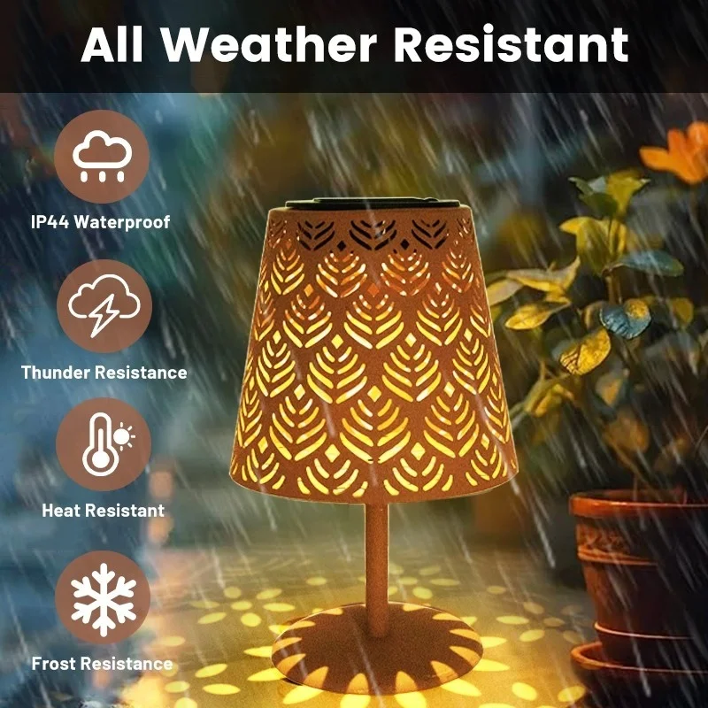 SM24349 Solar Table Lamp with Plastic PP Shade and Punched Metal Iron Base_8
