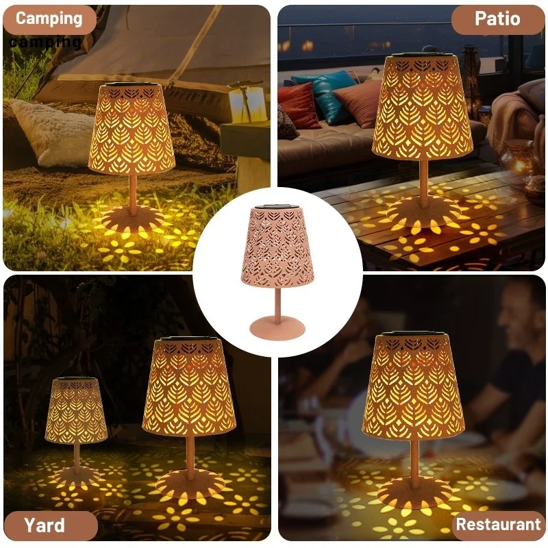 SM24349 Solar Table Lamp with Plastic PP Shade and Punched Metal Iron Base_9