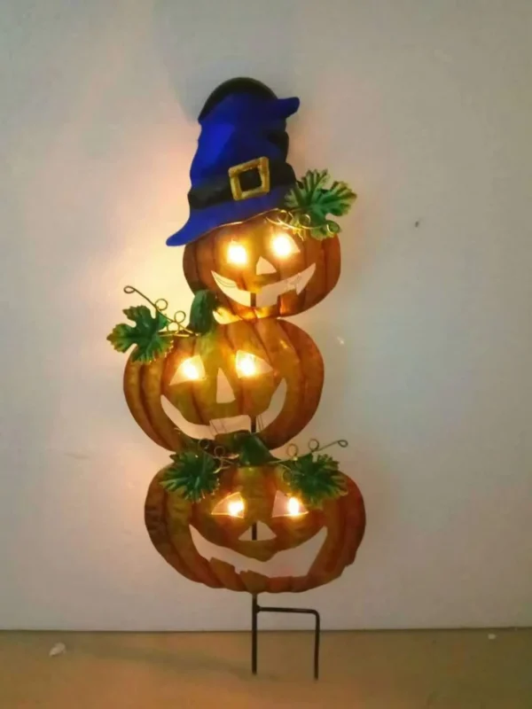 SM24361 PP Plastic Solar Pumpkin Stake Light