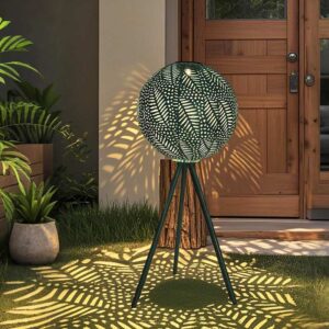 SM24367 Metal Hollowed-out sphere Solar Lantern with Tripod