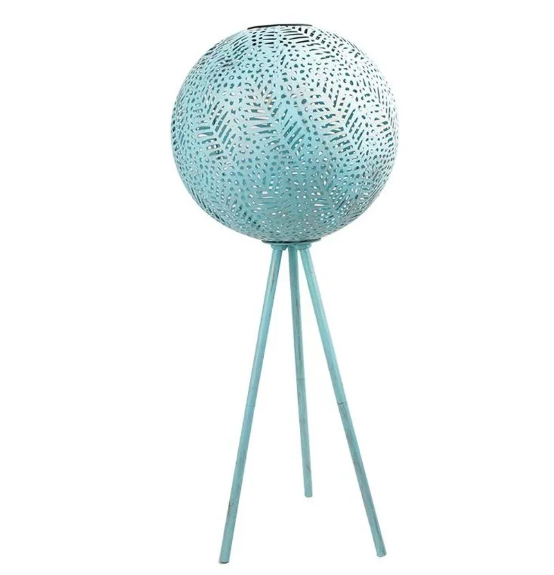 SM24367 Small Black Matte Metal Iron Solar Lantern with Base, Decorative Hanging Light_3