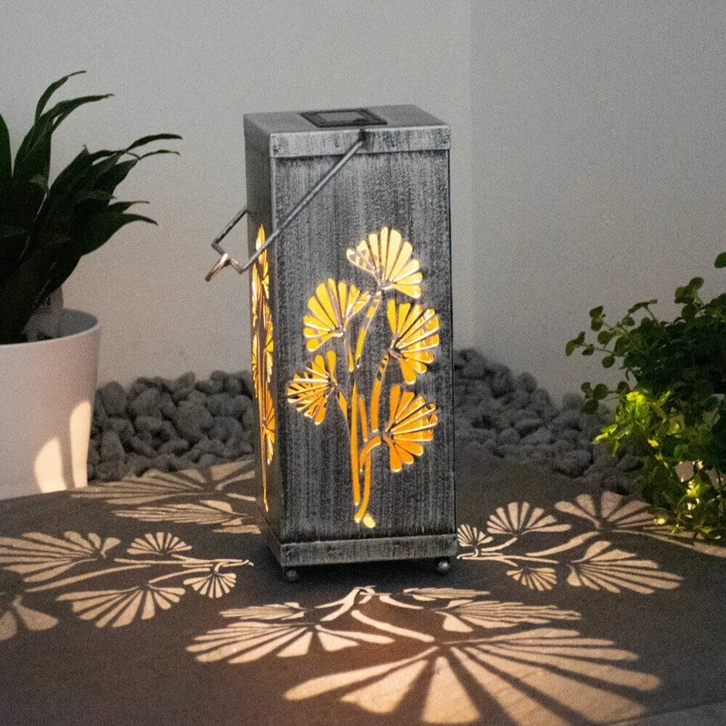 SM24383 Mini Black Metal Iron Solar Hanging Lantern with Base, Decorative_3