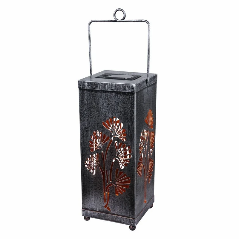 SM24383 Mini Black Metal Iron Solar Hanging Lantern with Base, Decorative_4