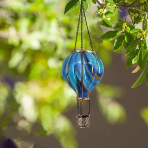 SM24392 Plastic PP Hot Air Balloon Solar Lantern with Flickering Flame Hanging Light_2